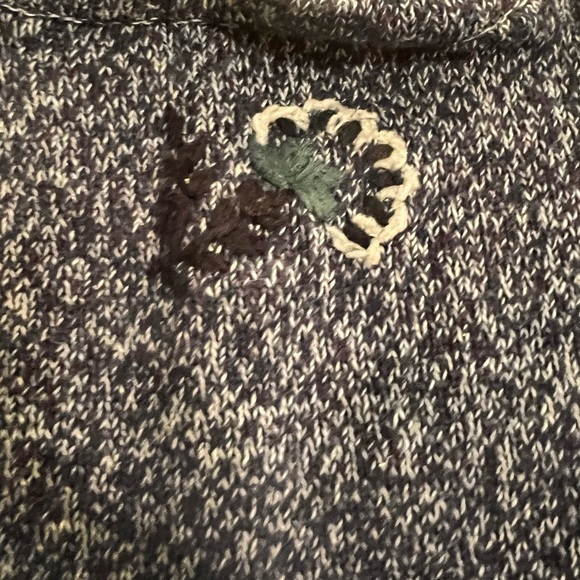 All Points Women’s Blue Knit Embellished Floral Button Front Cardigan   Size M. - Picture 7 of 8